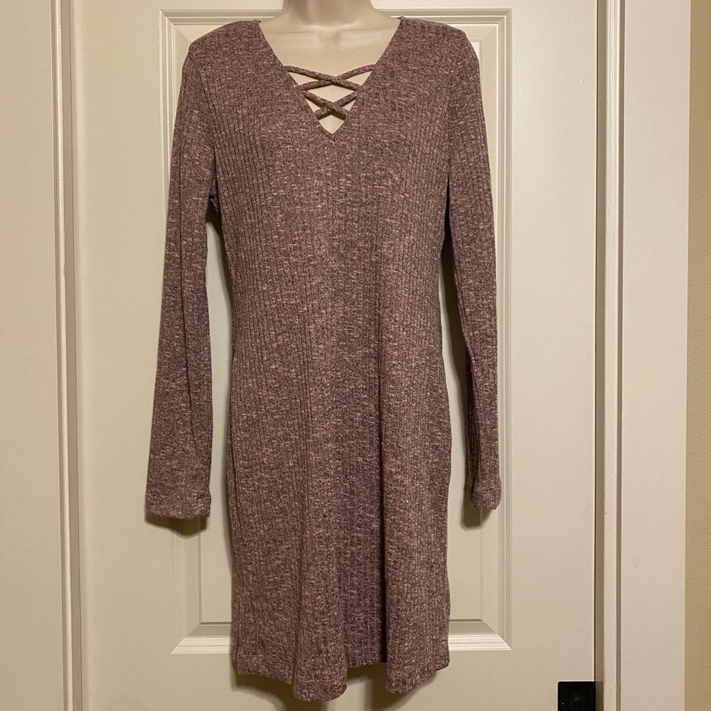 Knit V Neck Dress